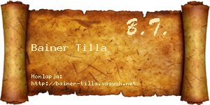 Bainer Tilla névjegykártya